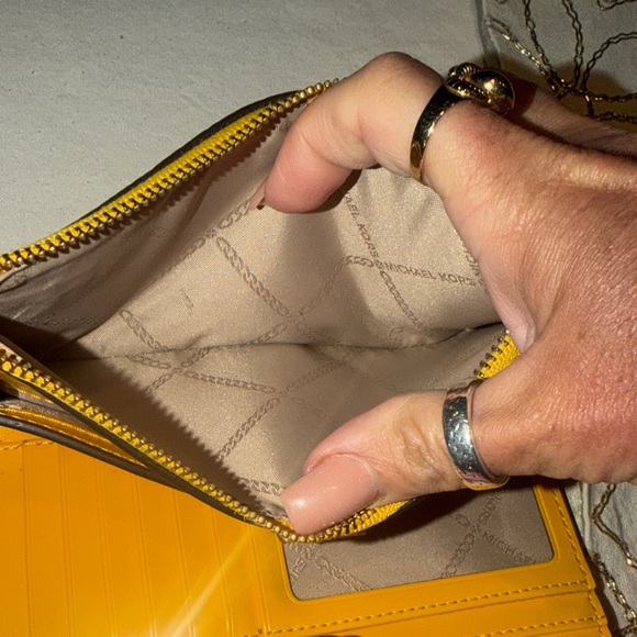 Michael Kors Mustard Leather Wristlet - Picture 7 of 9